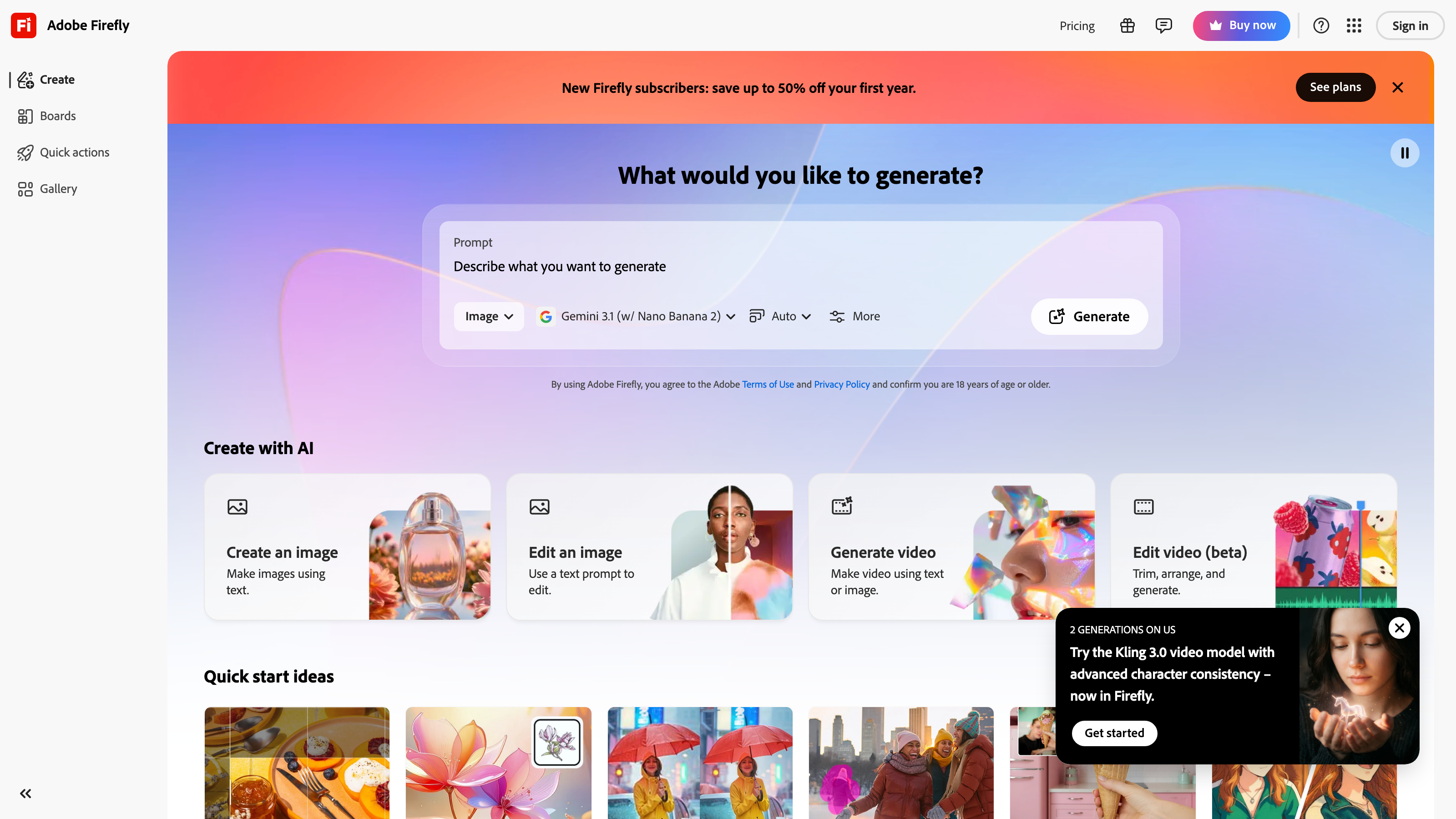 Adobe Firefly interface