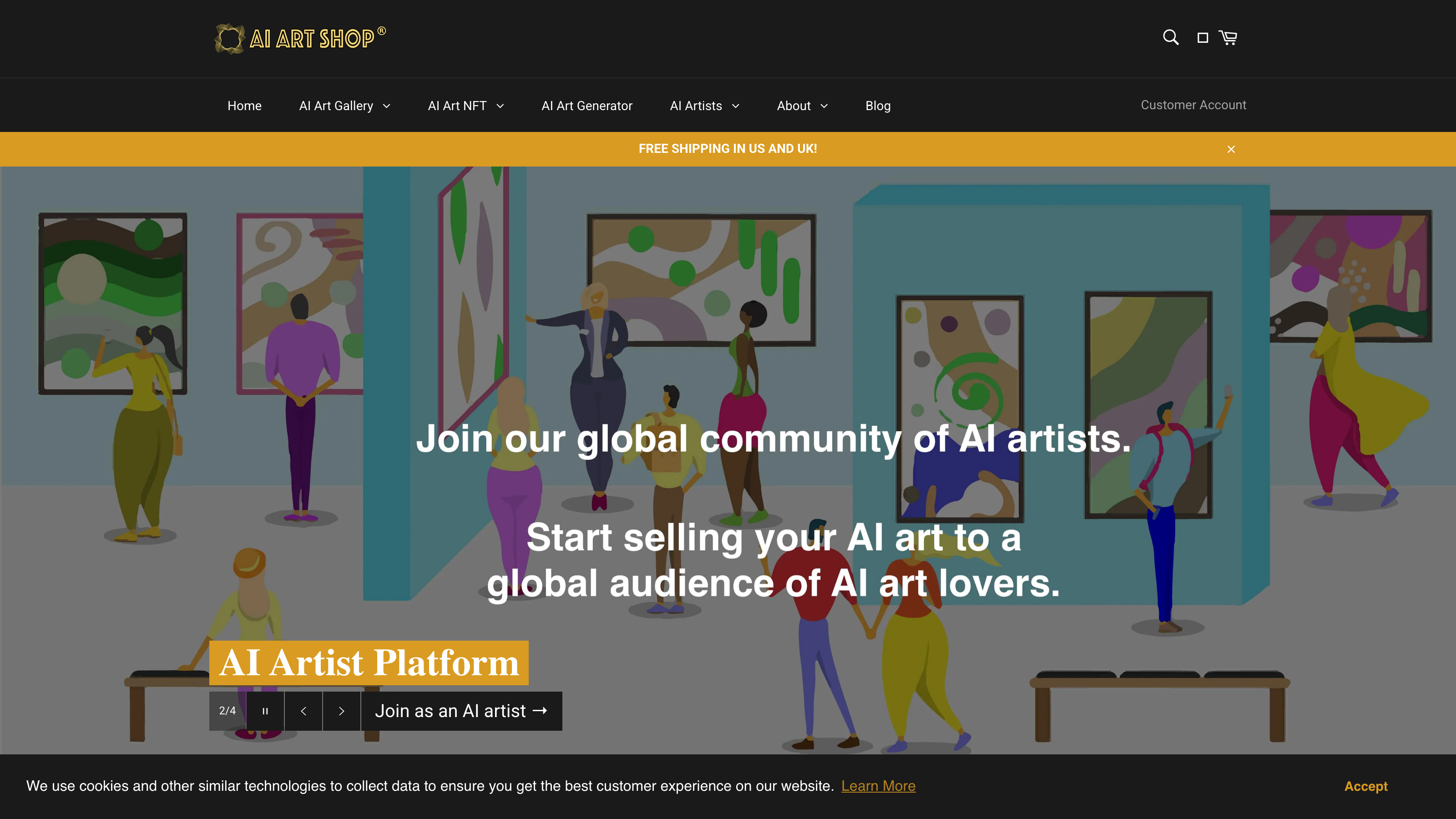 AI Art Shop interface