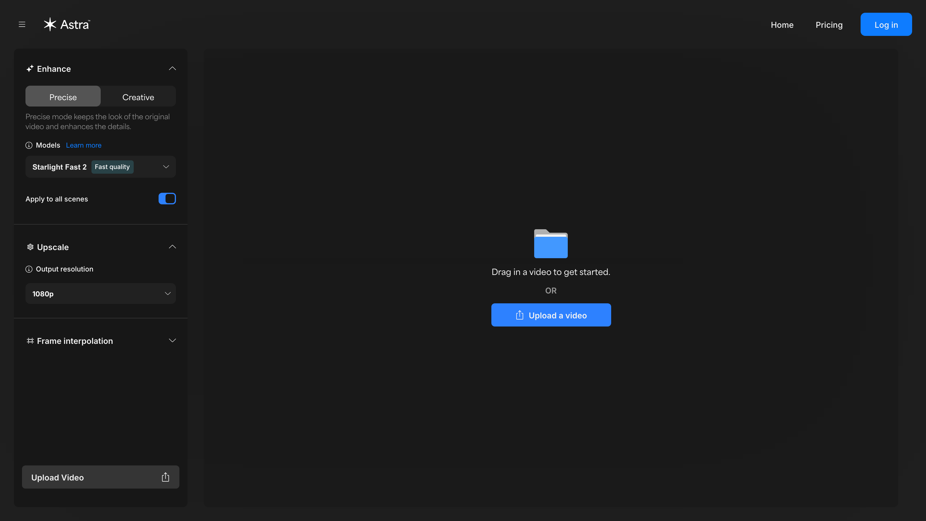Astra interface