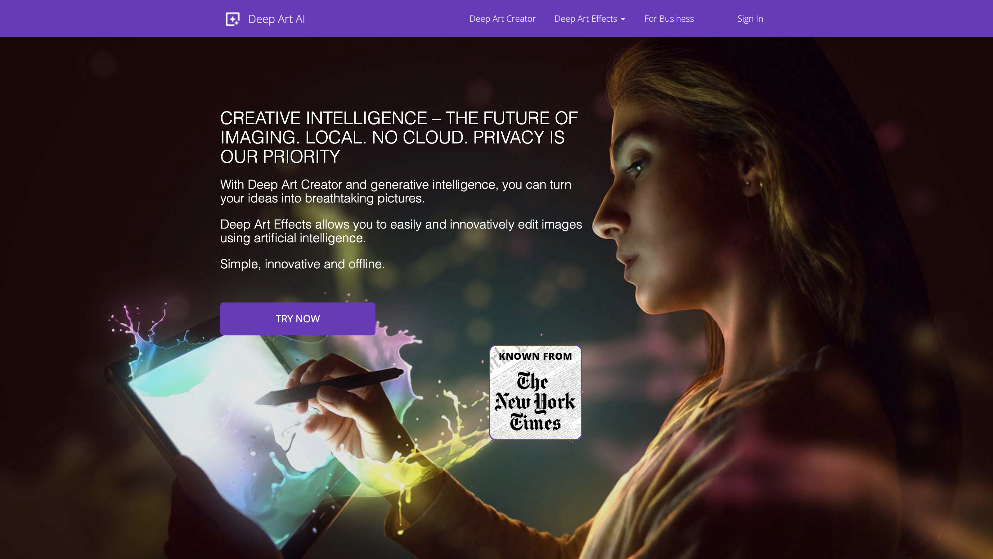 Deep Art AI interface