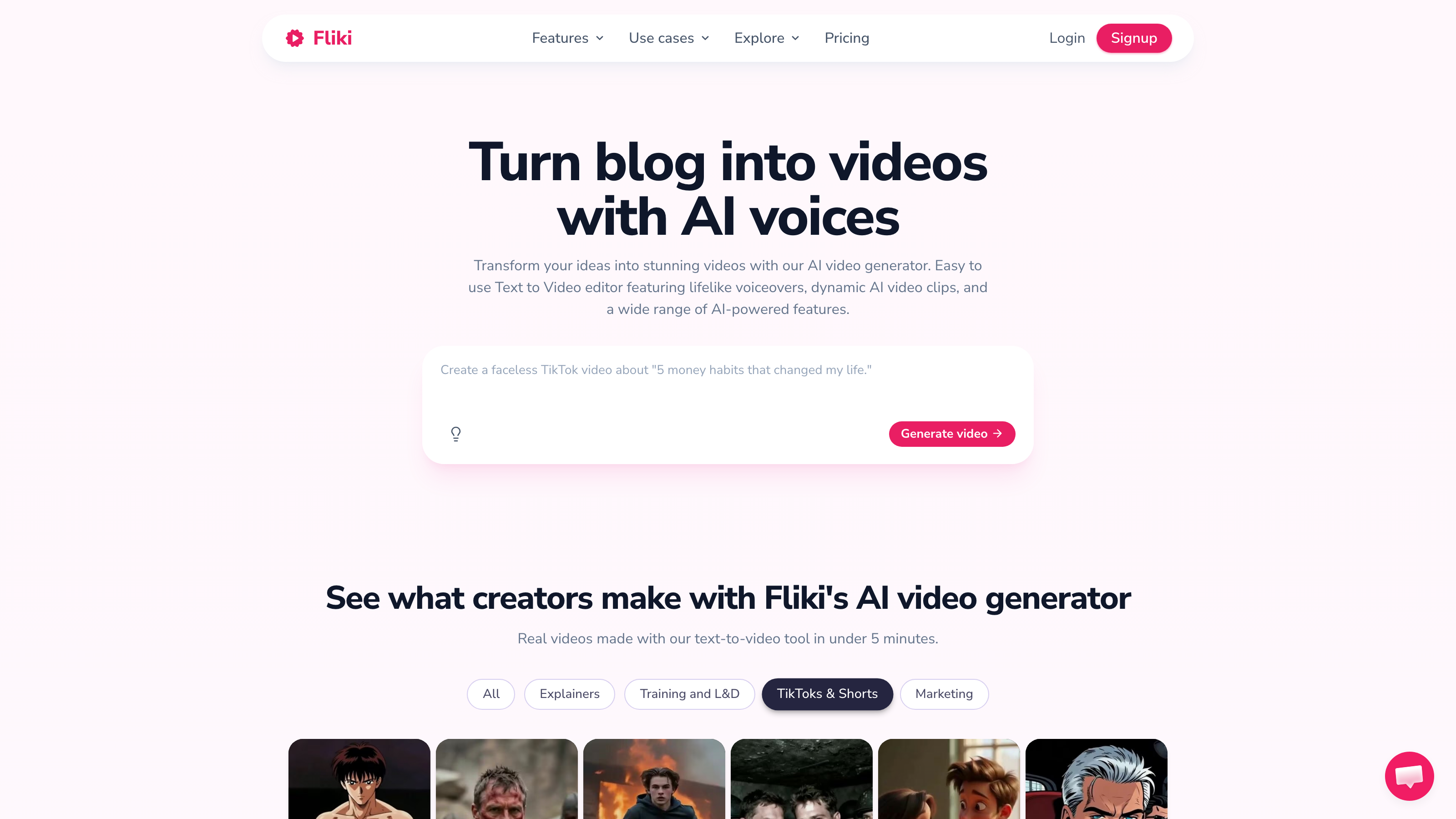Fliki interface