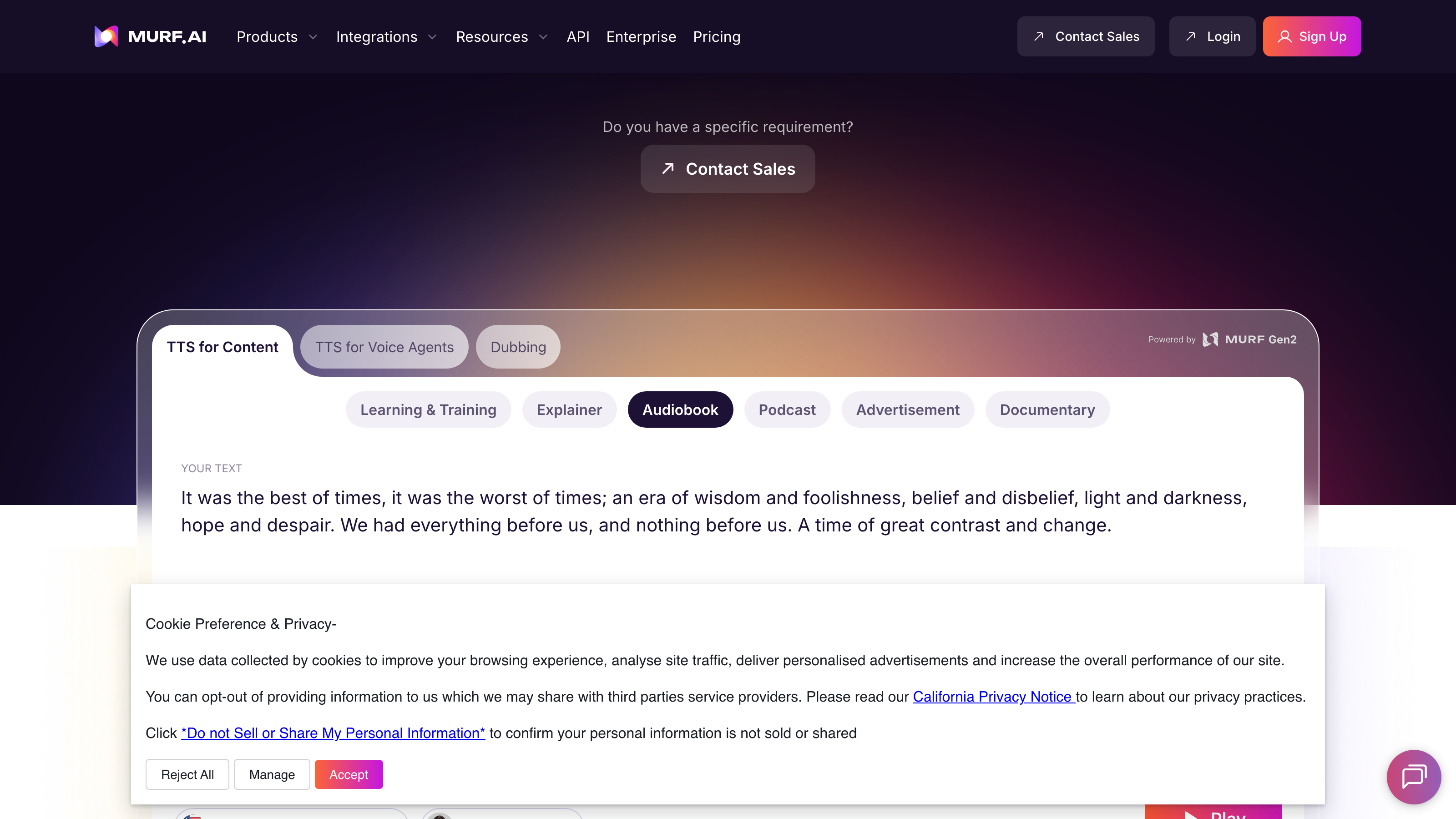 Murf interface