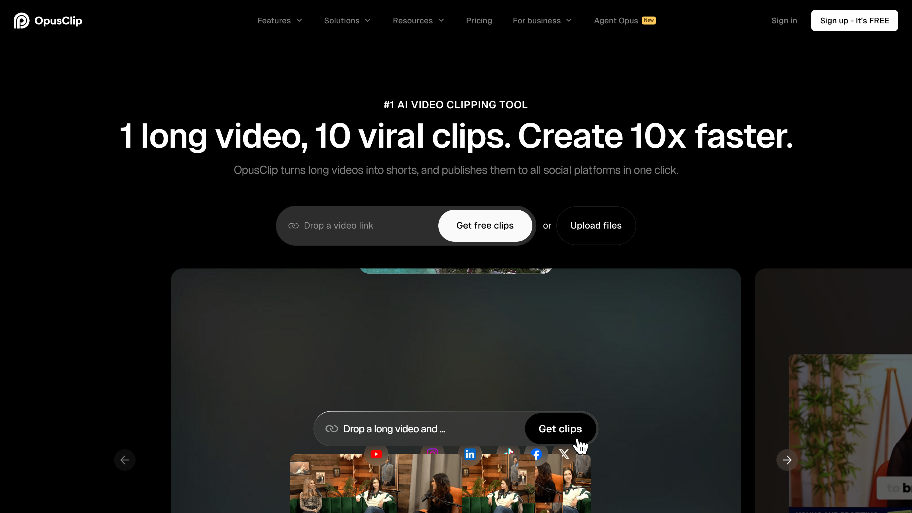 OpusClip interface