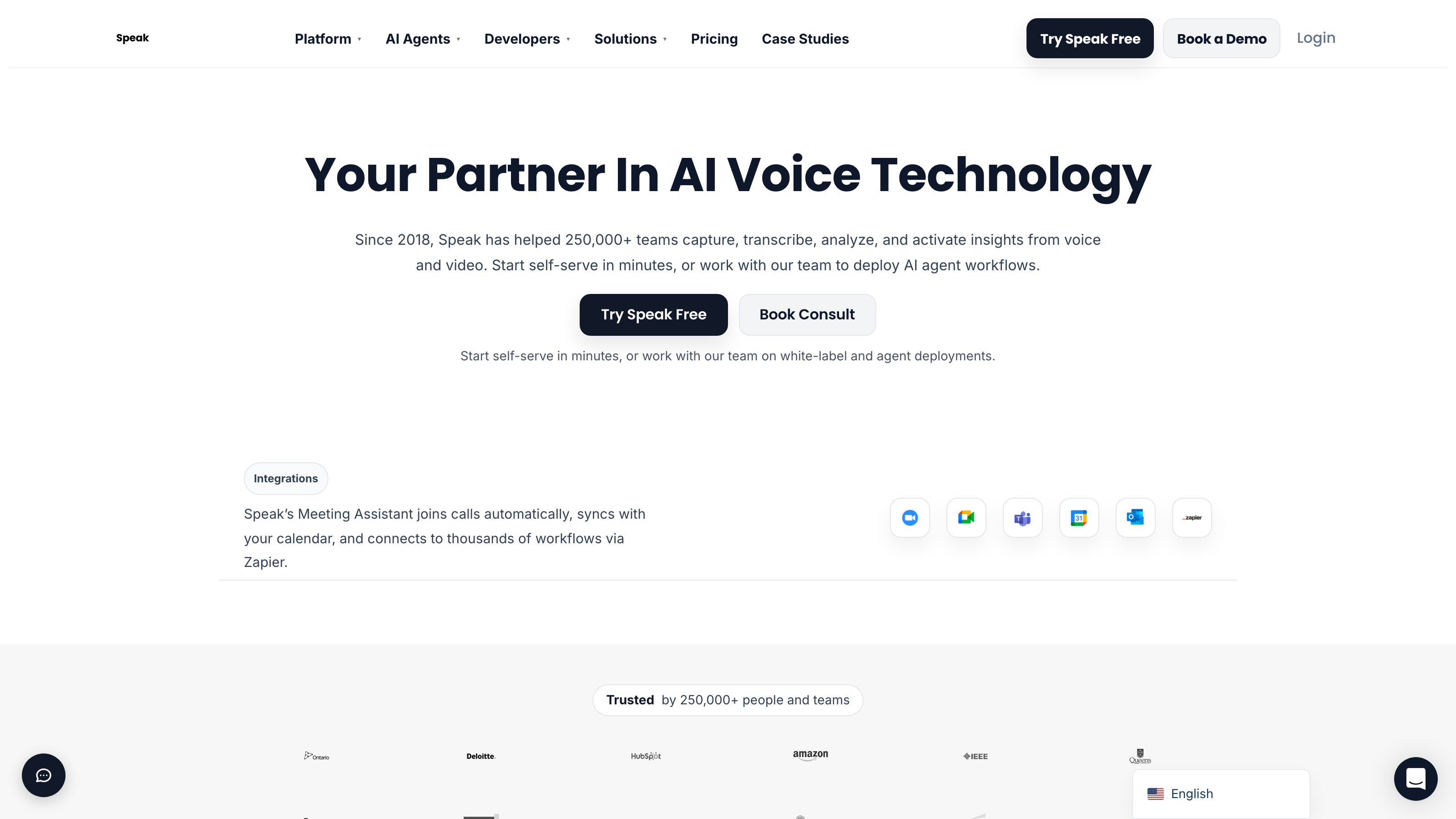 Speak AI interface