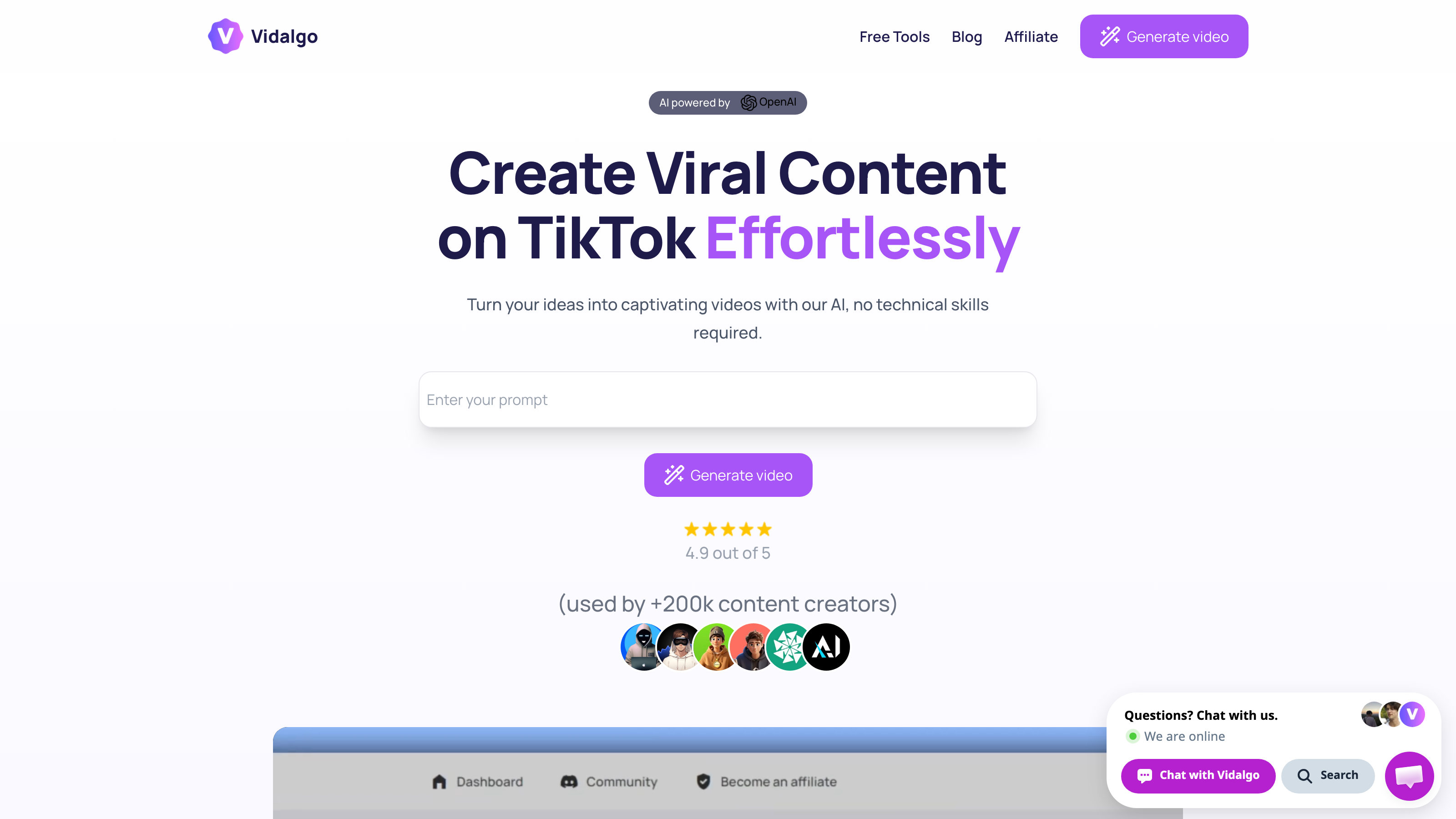 Vidalgo interface