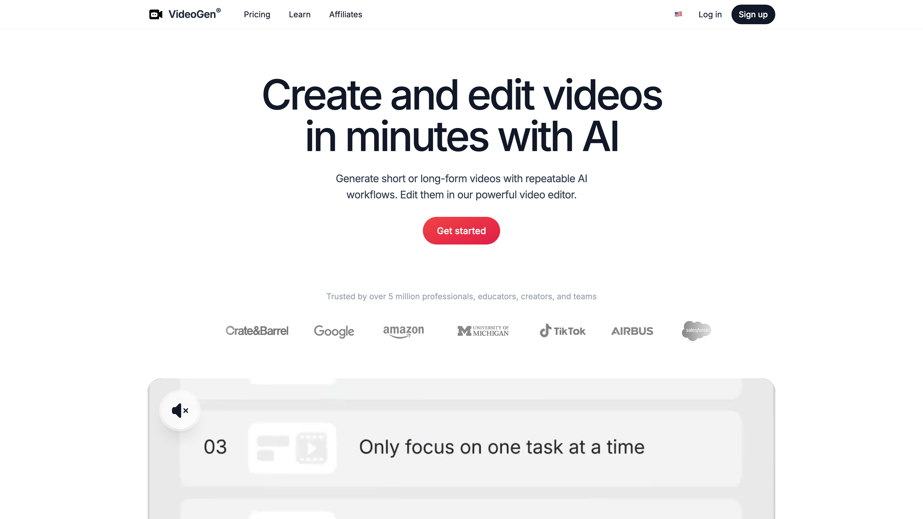 VideoGen interface