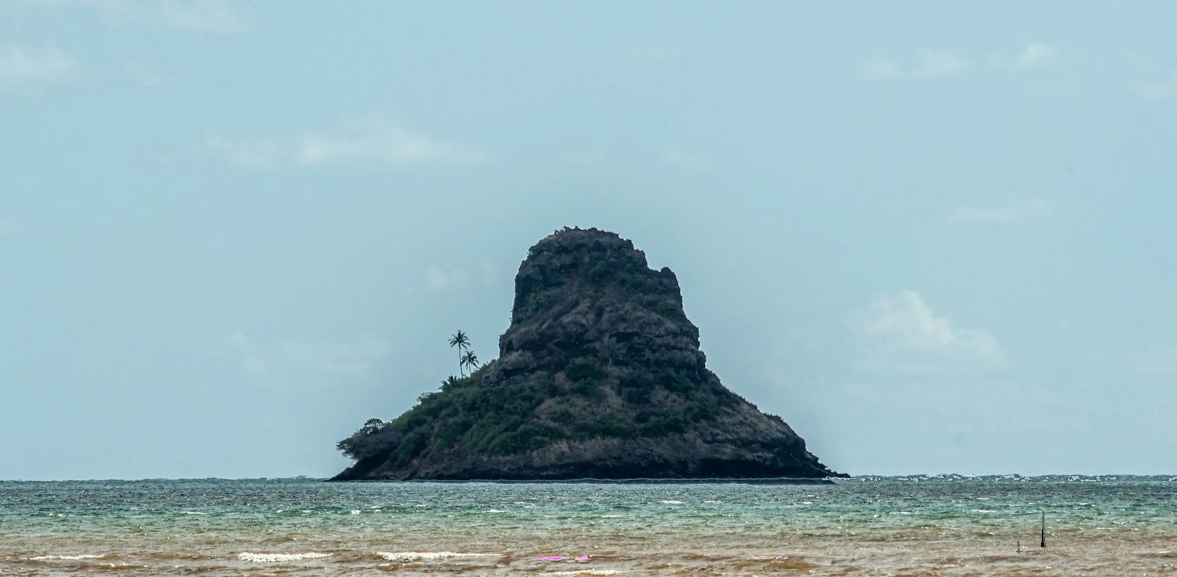 Mokolii island seen from water level